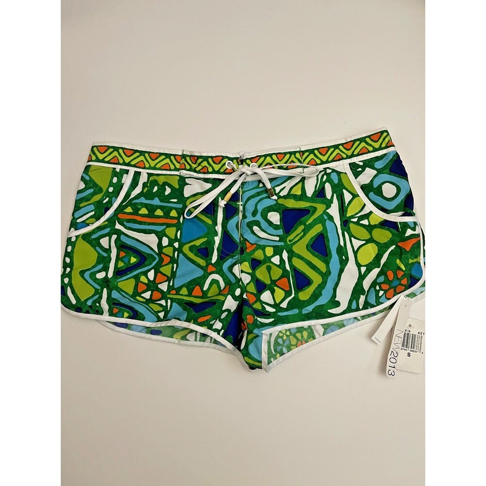 New Sz S TRINA TURK  swim cover up. Green vibrant abstract.